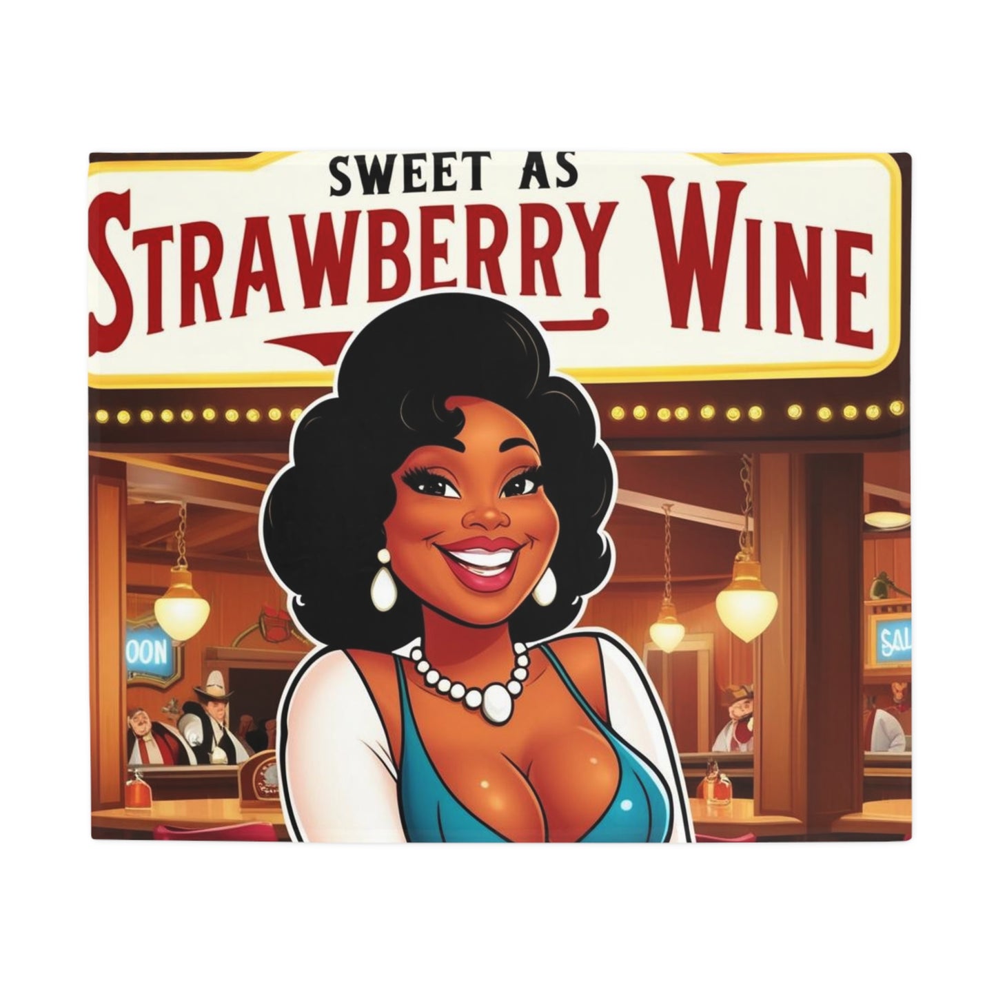 Sweet As Strawberry Wine Plush Fleece Blanket