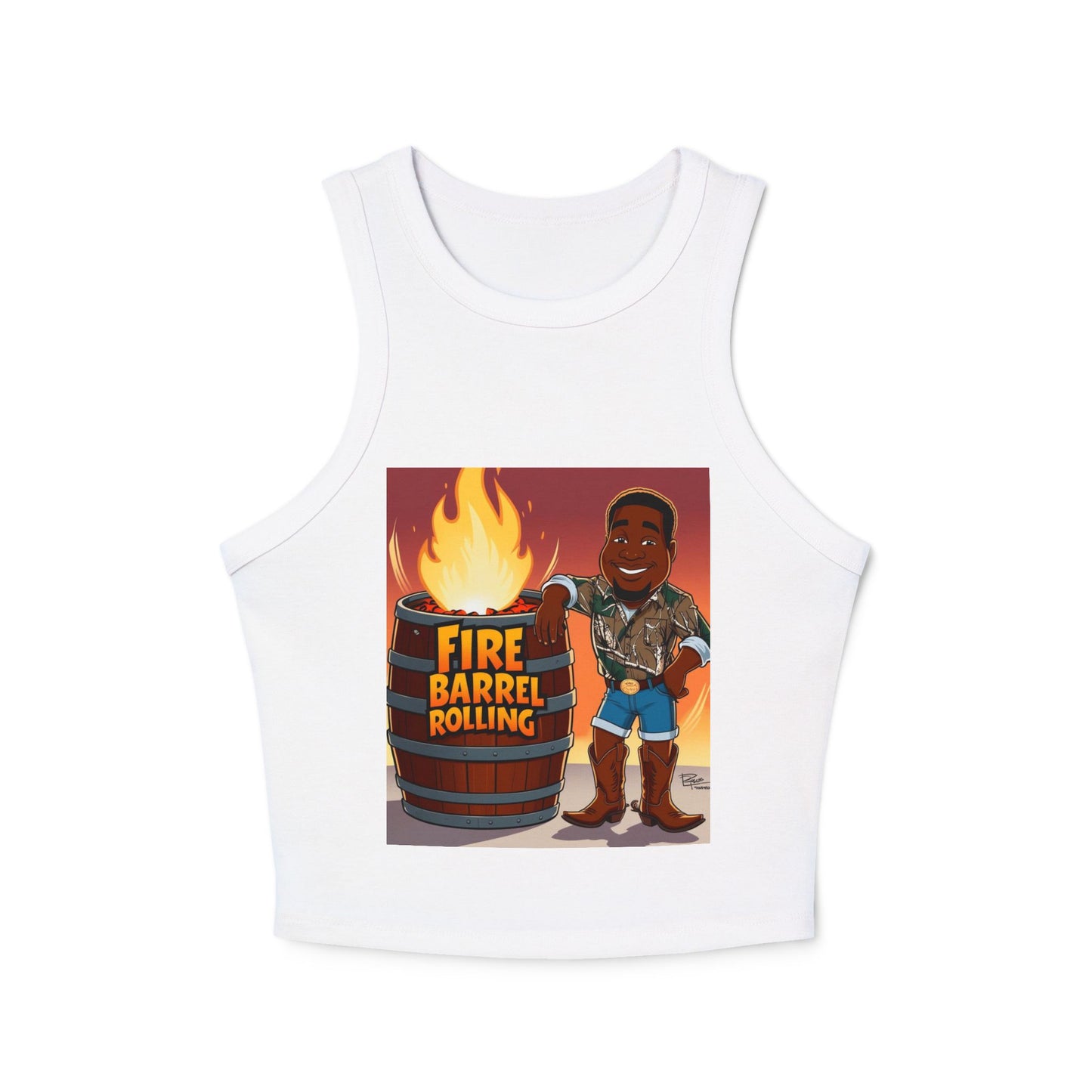 Fire Barrel Rolling Racer Tank Top for Women