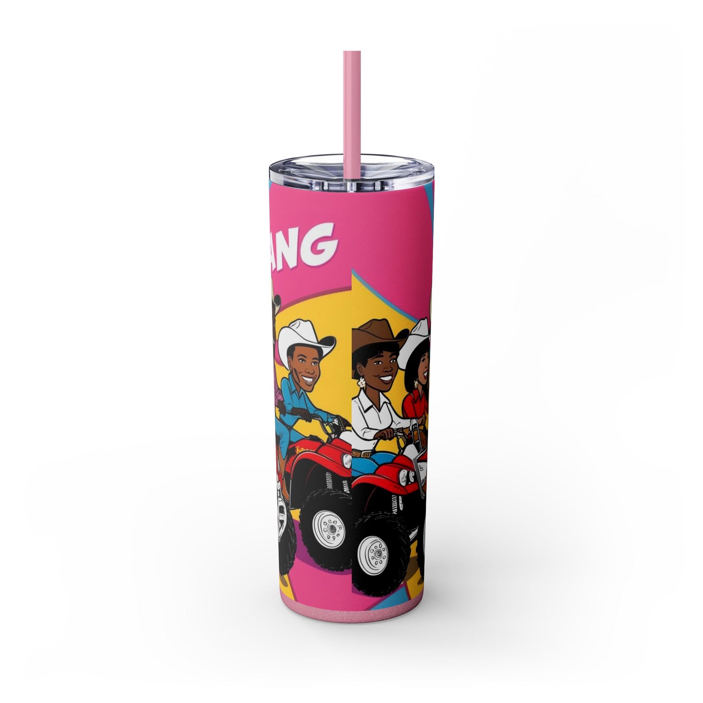 Retro Gang ATV Skinny Tumbler with Straw 20oz