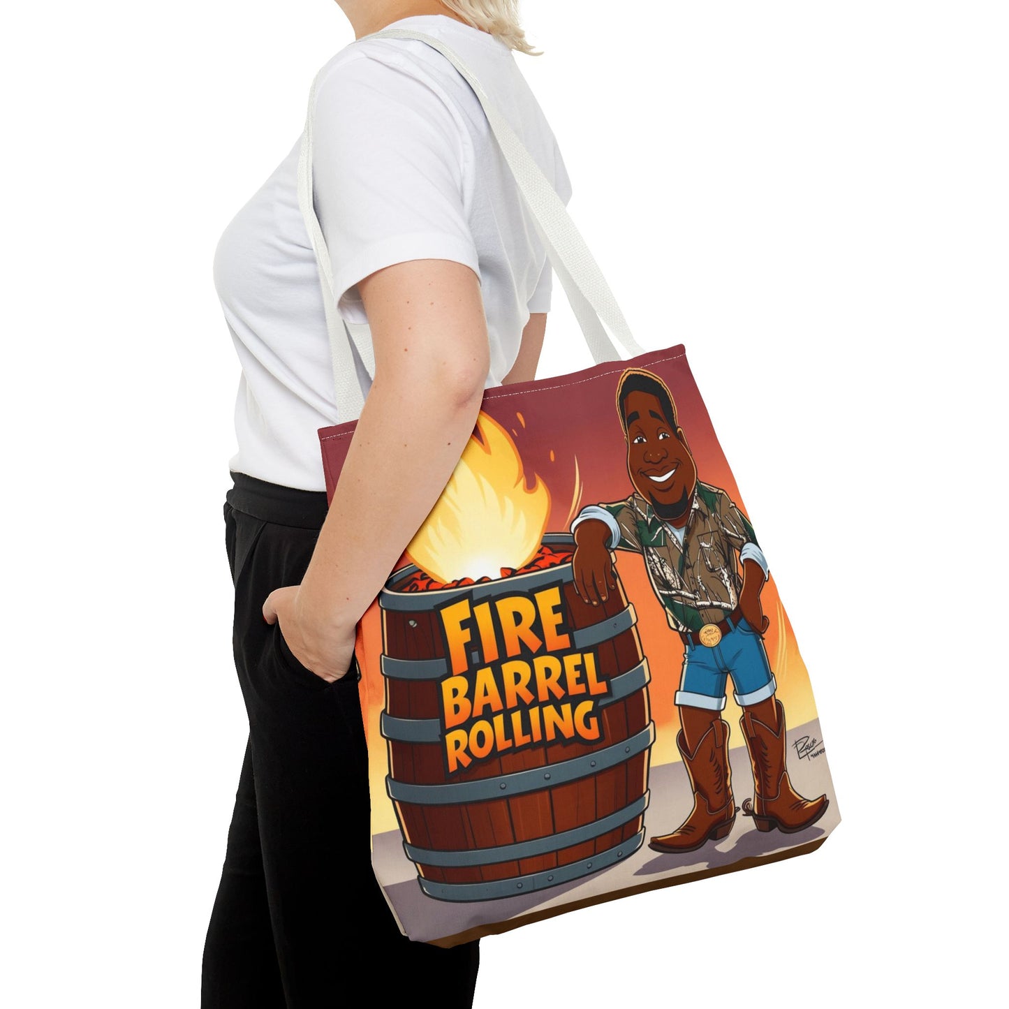 Fire Barrel Rolling Tote Bag