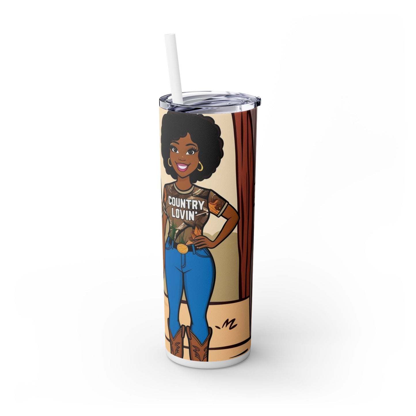 Country Lovin Skinny Tumbler with Straw, 20oz