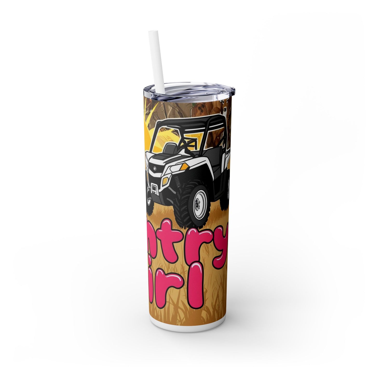 Country Girl Skinny Tumbler with Straw, 20oz