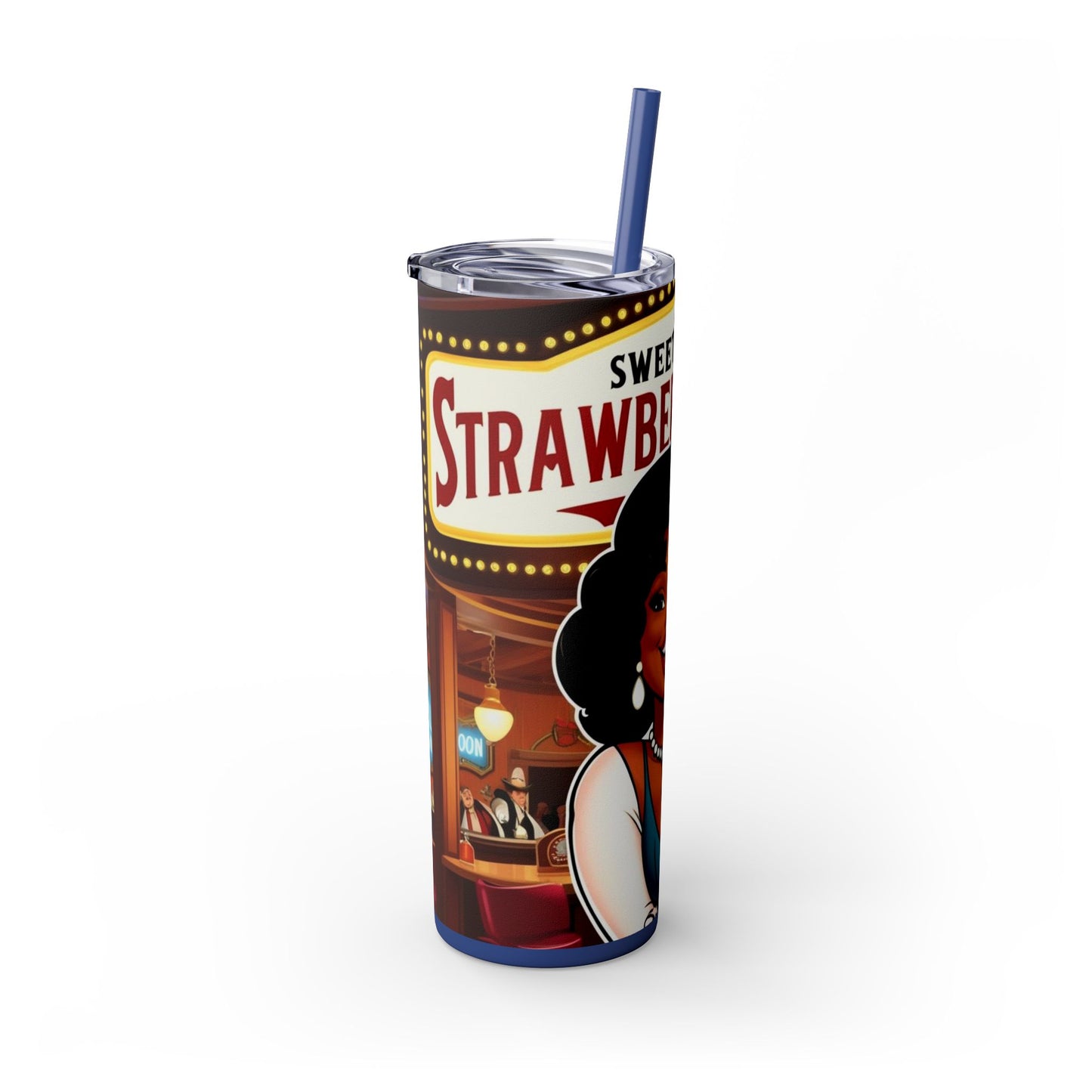 Sweet as Strawberry Wine Skinny Tumbler with Straw, 20oz