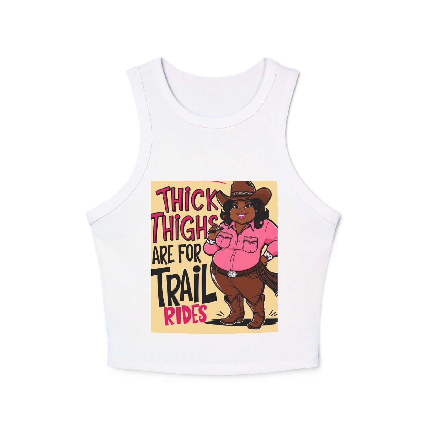 Thick Thighs Are For Trail Rides Women's Racer Tank Top