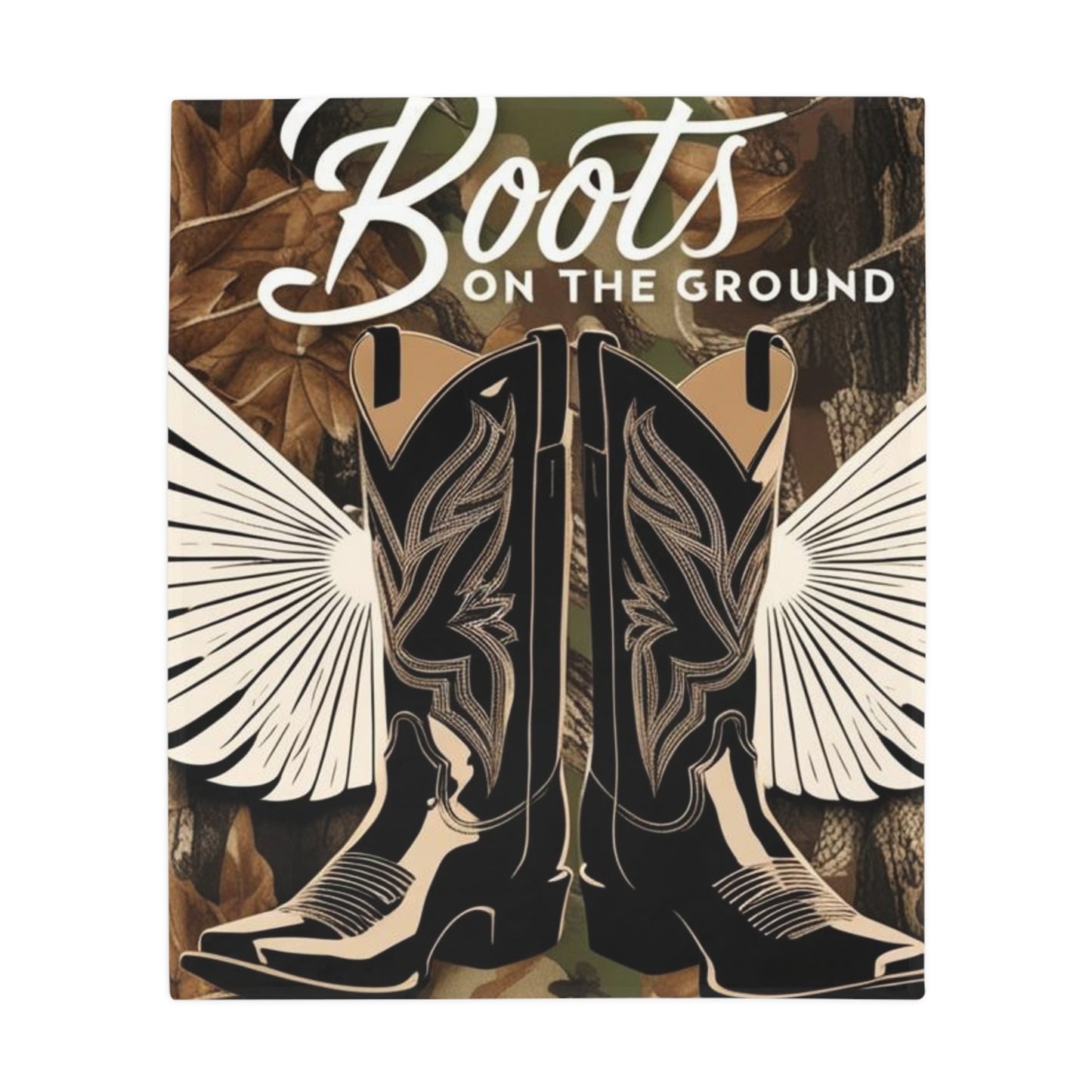 Boots On The Ground Plush Fleece Blanket