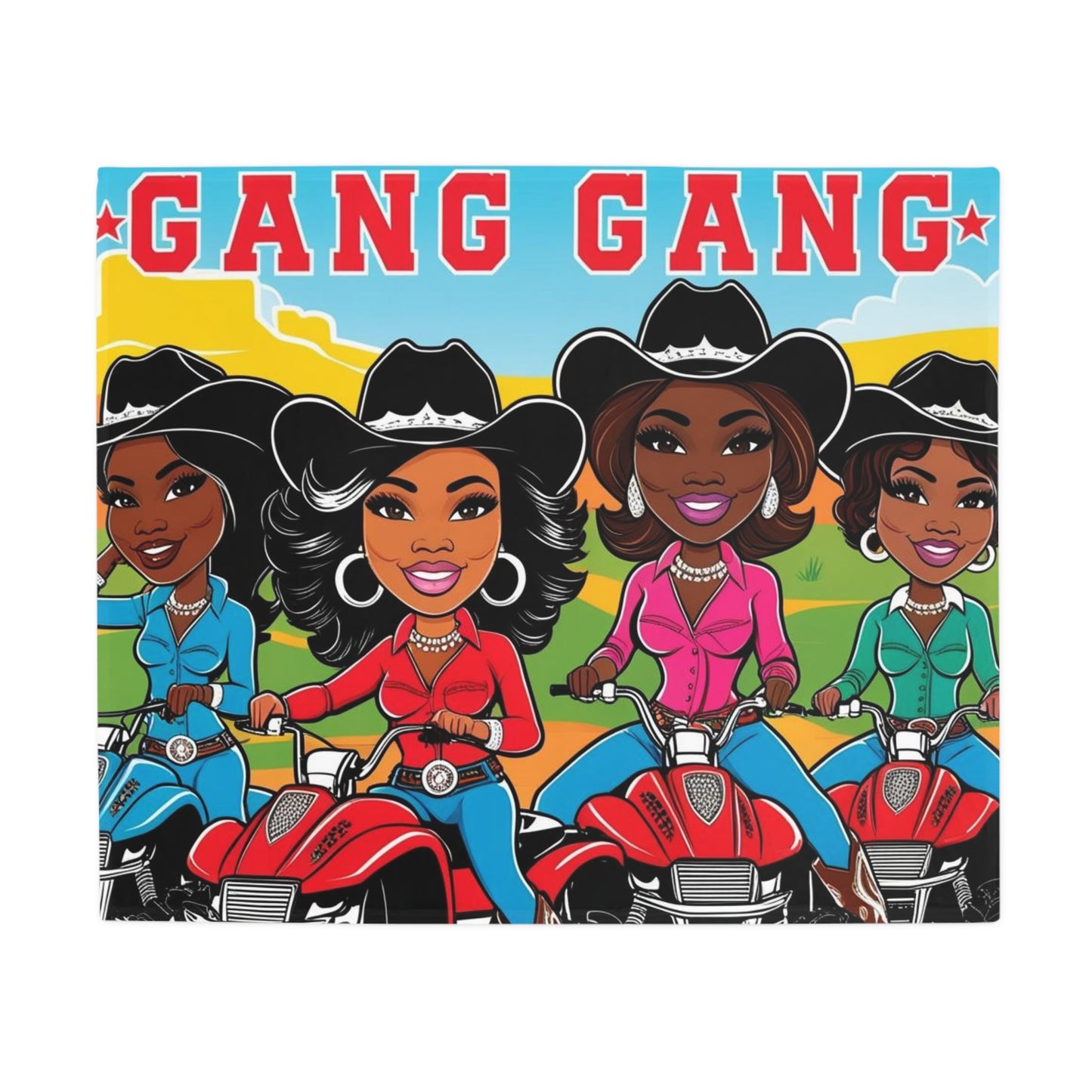 Cowgirl Gang Plush Fleece Blanket