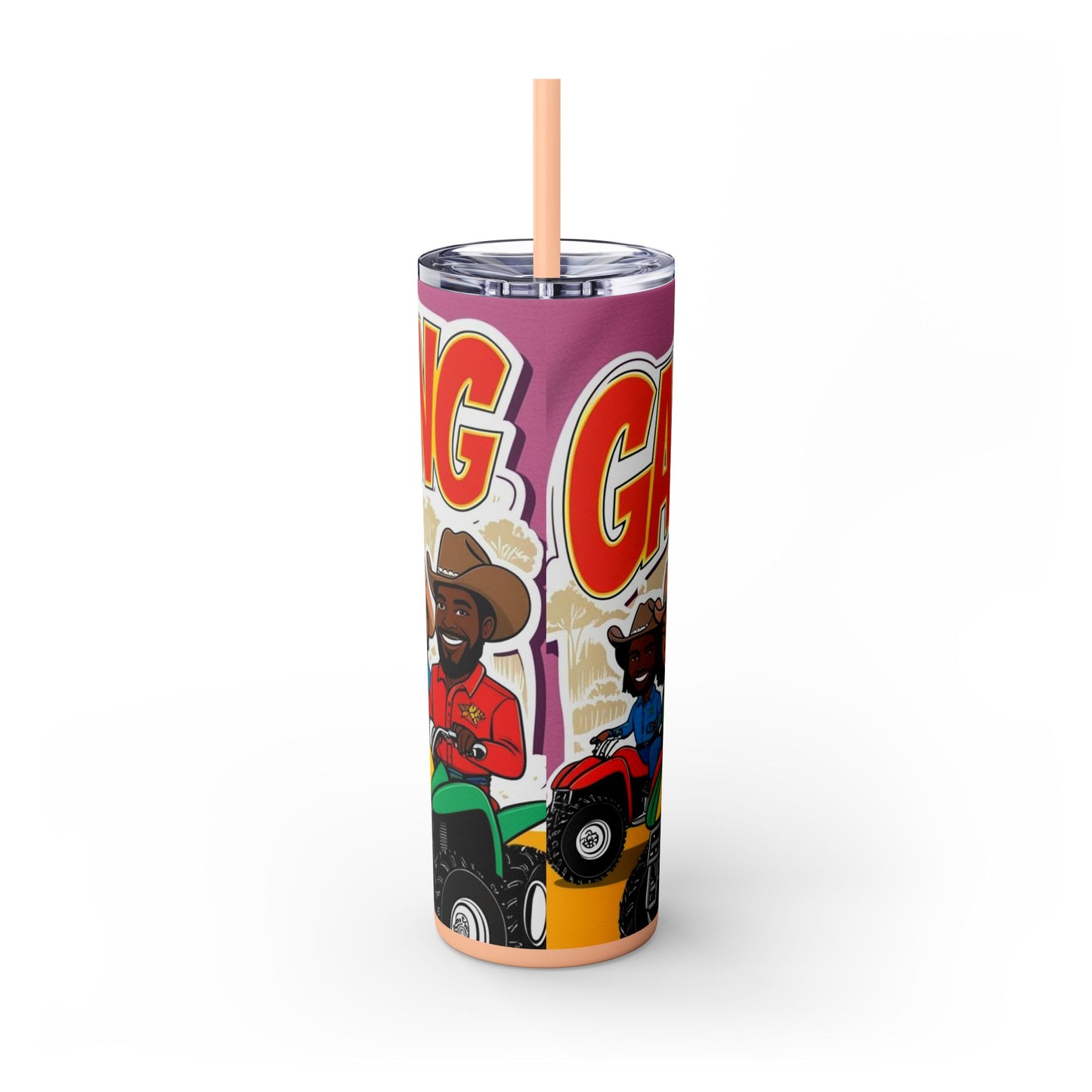 Group ATV Cartoon Skinny Tumbler with Straw 20oz