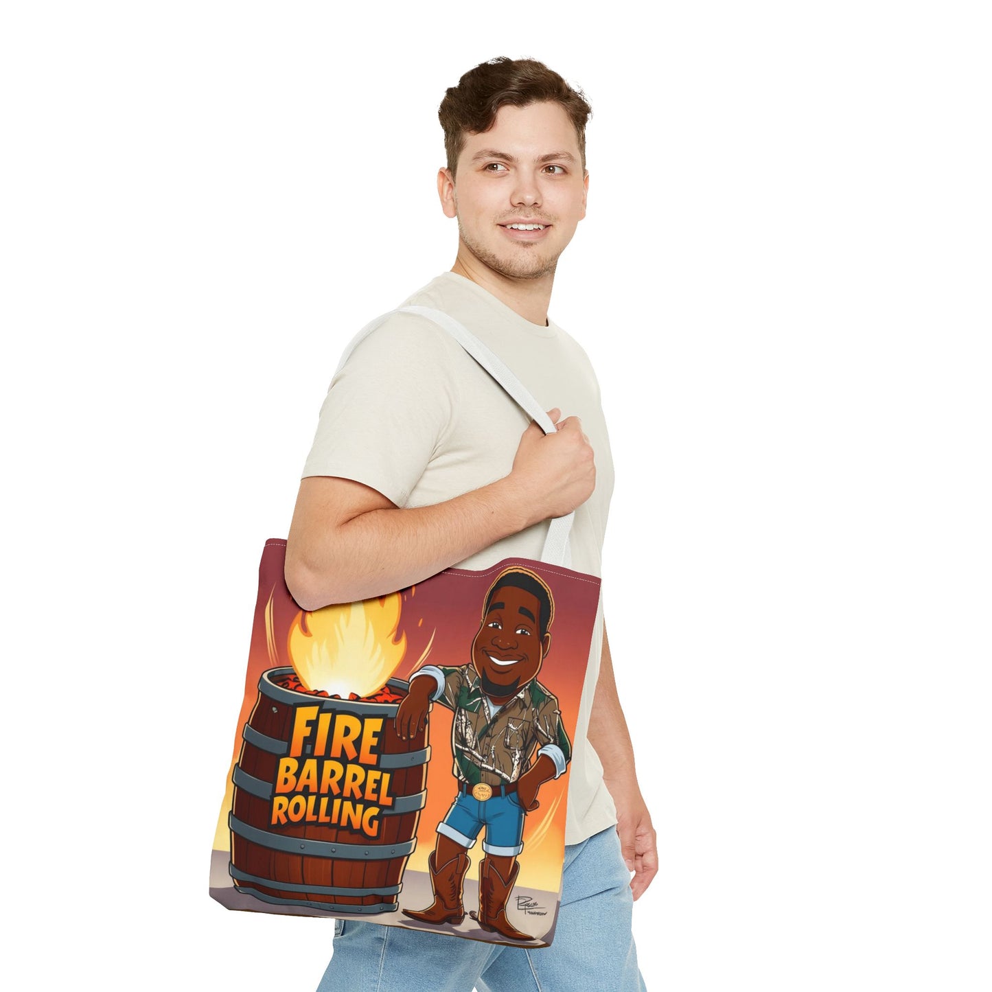 Fire Barrel Rolling Tote Bag