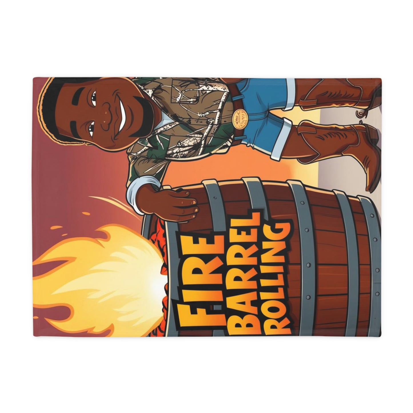 Fire Barrel Rolling Plush Fleece Blanket