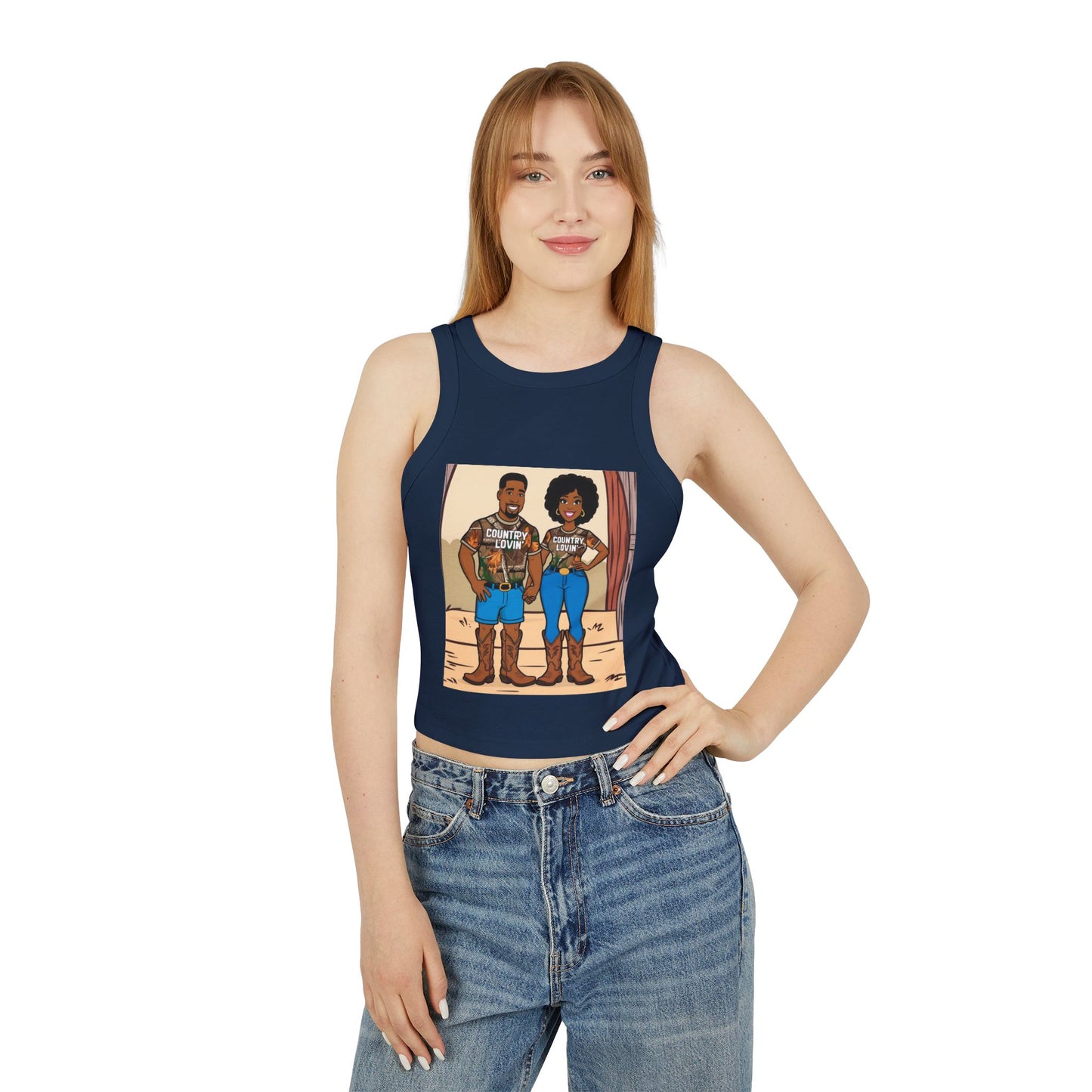 Country Lovin Women's Micro Rib Racer Tank Top