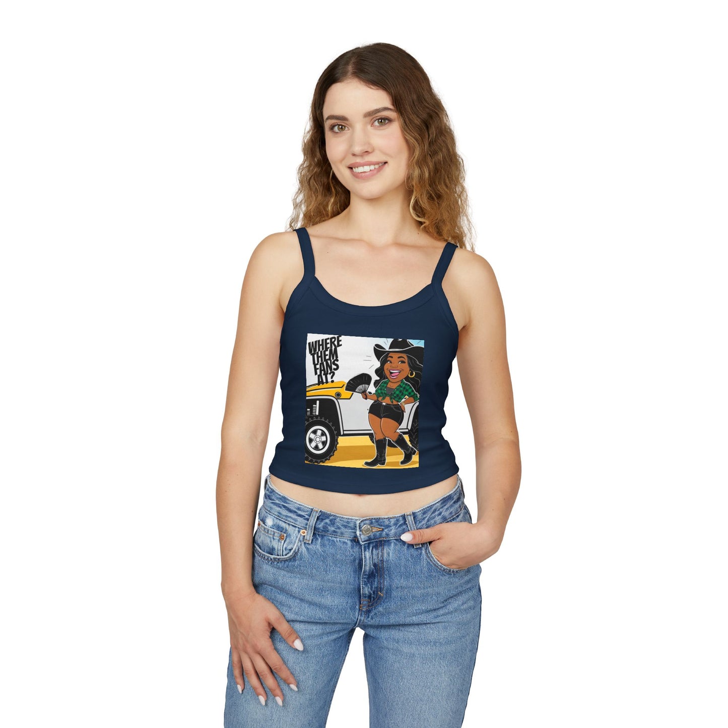 Where Them Fans At? Women's Spaghetti Strap Tank Top