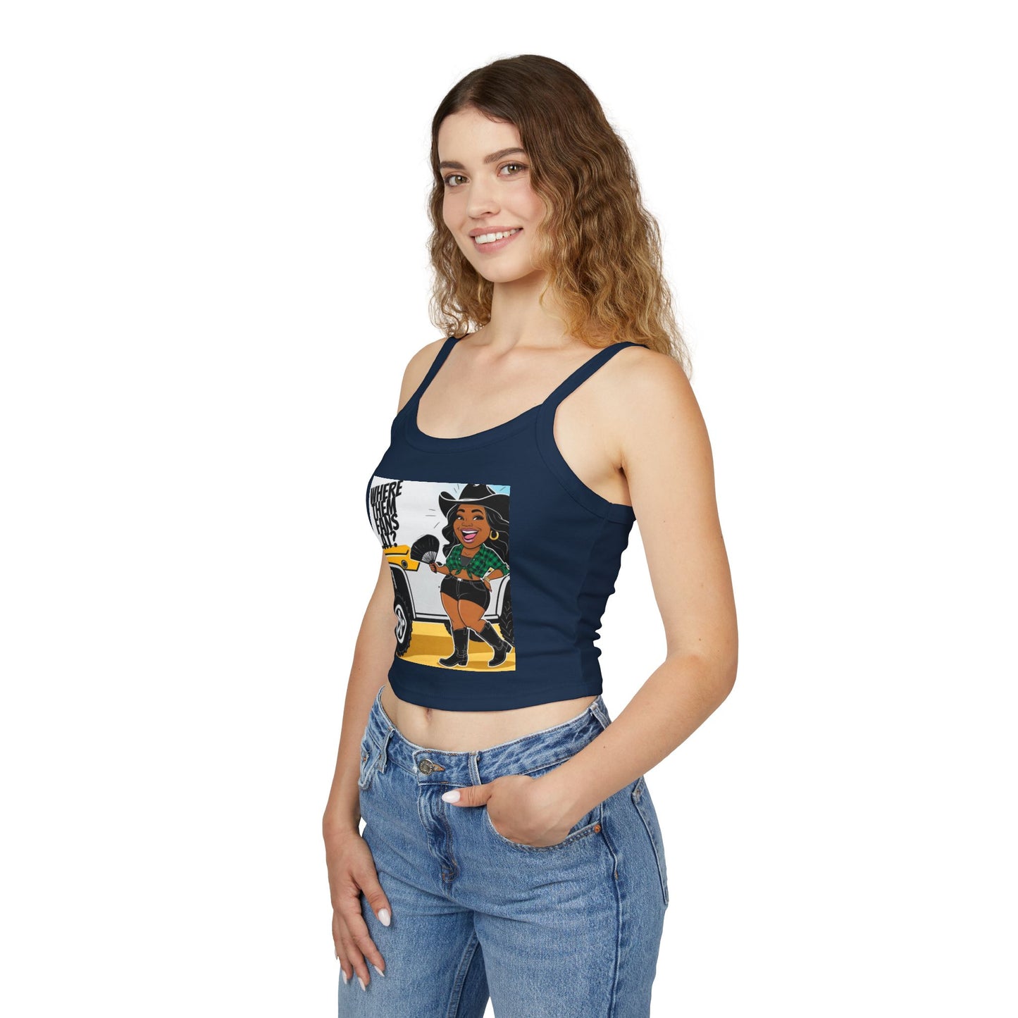 Where Them Fans At? Women's Spaghetti Strap Tank Top