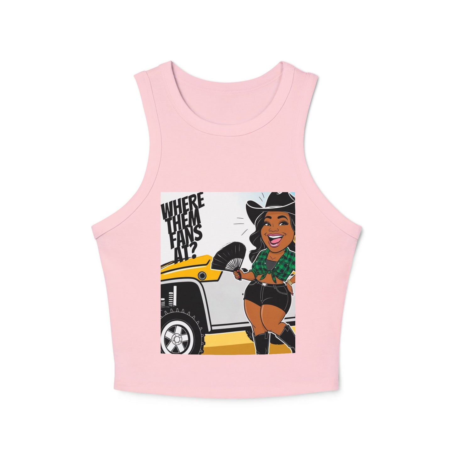 Where Them Fans At? Women's Micro Rib Racer Tank Top