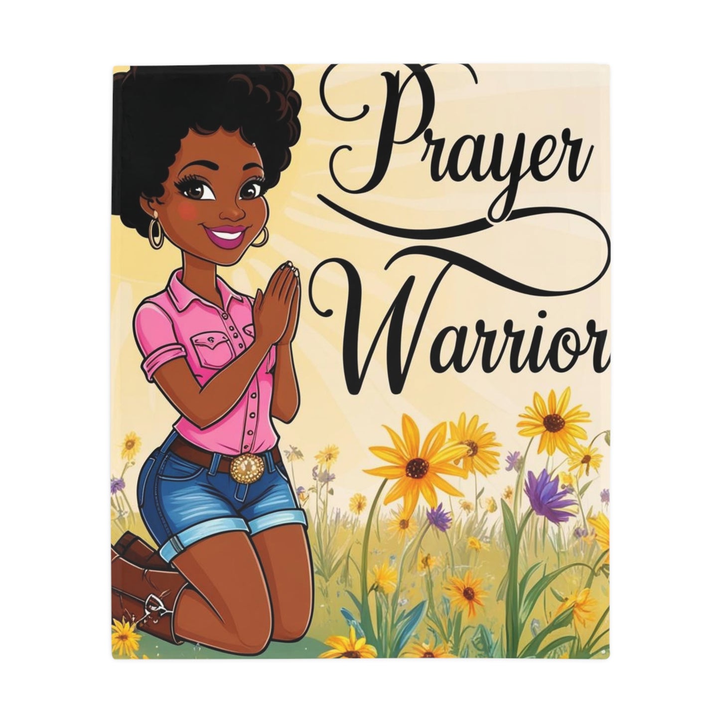Prayer Warrior Plush Fleece Blanket