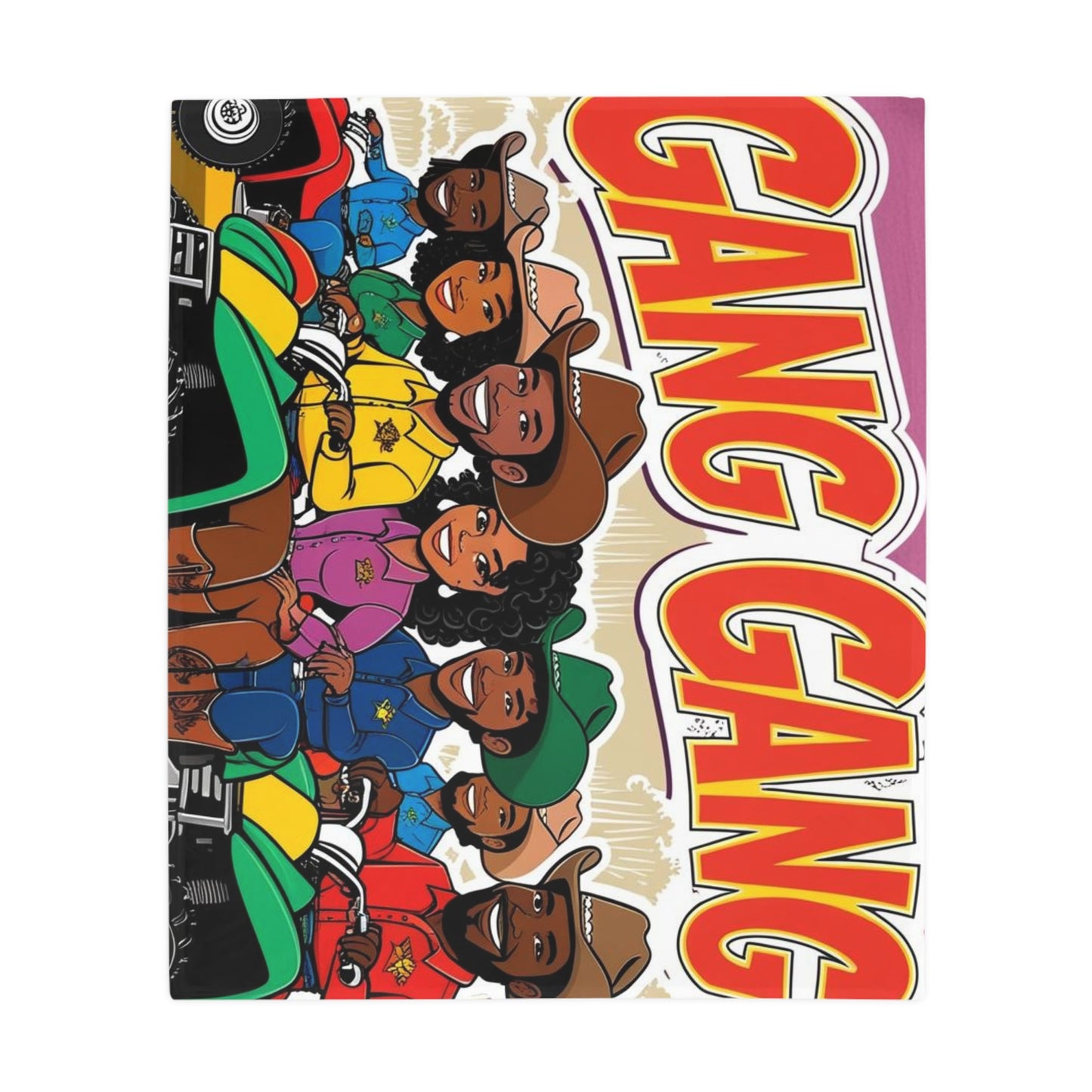 Group ATV Cartoon Plush Fleece Blanket