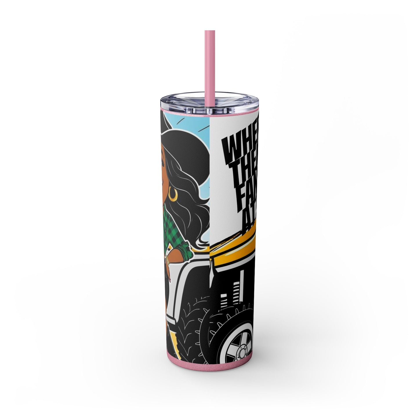 Where Them Fans At? Skinny Tumbler with Straw, 20oz