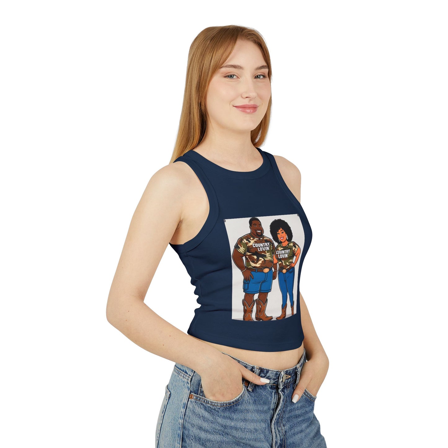 Country Lovin Women's Micro Rib Racer Tank Top