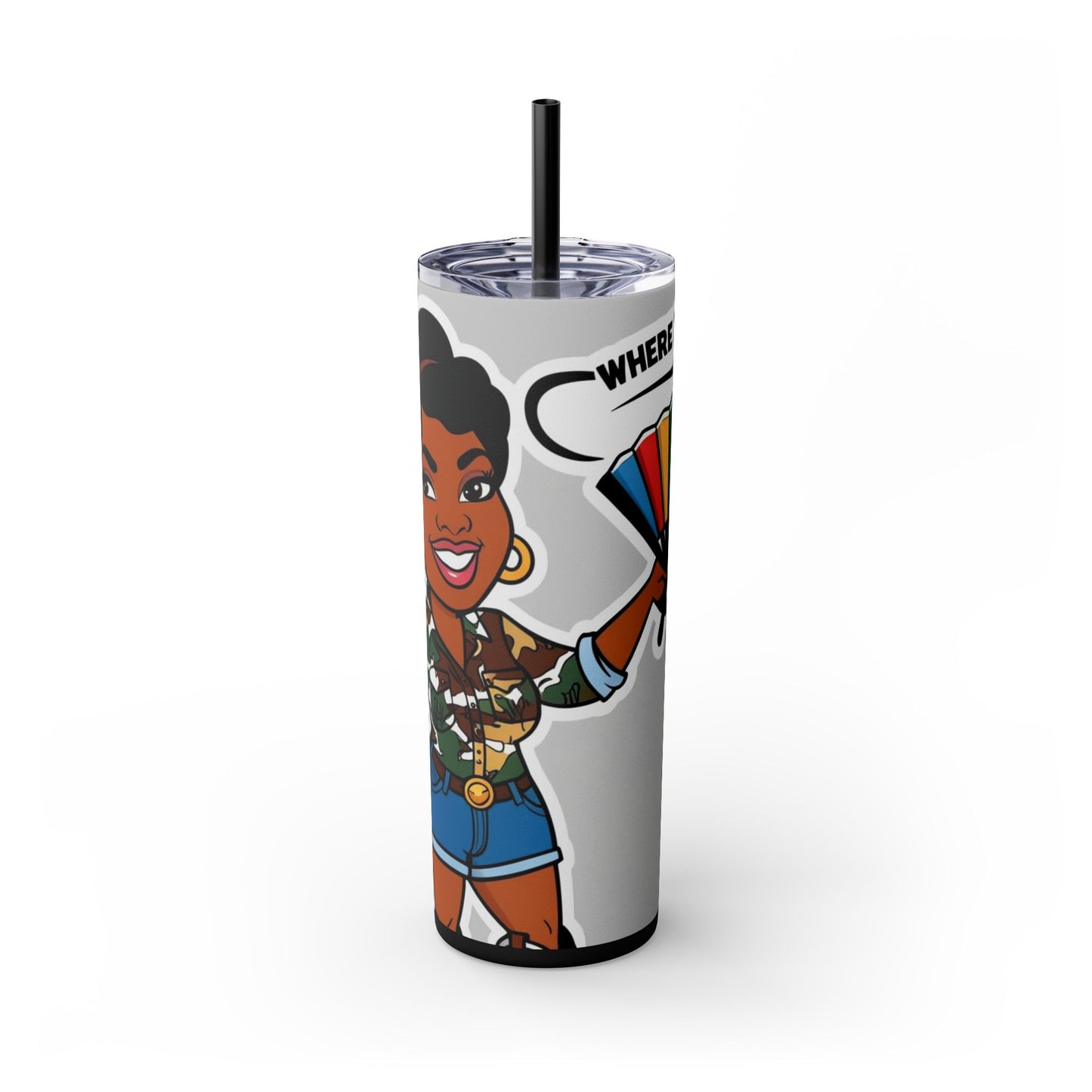 Where Them Fans At? 20oz Skinny Tumbler with Straw