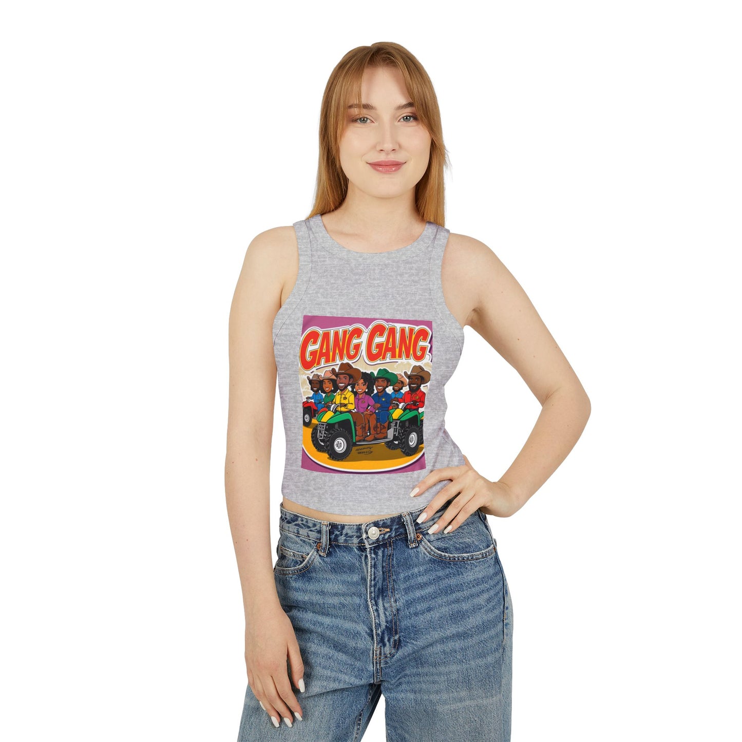 Group ATV Cartoon Micro Rib Racer Tank Top