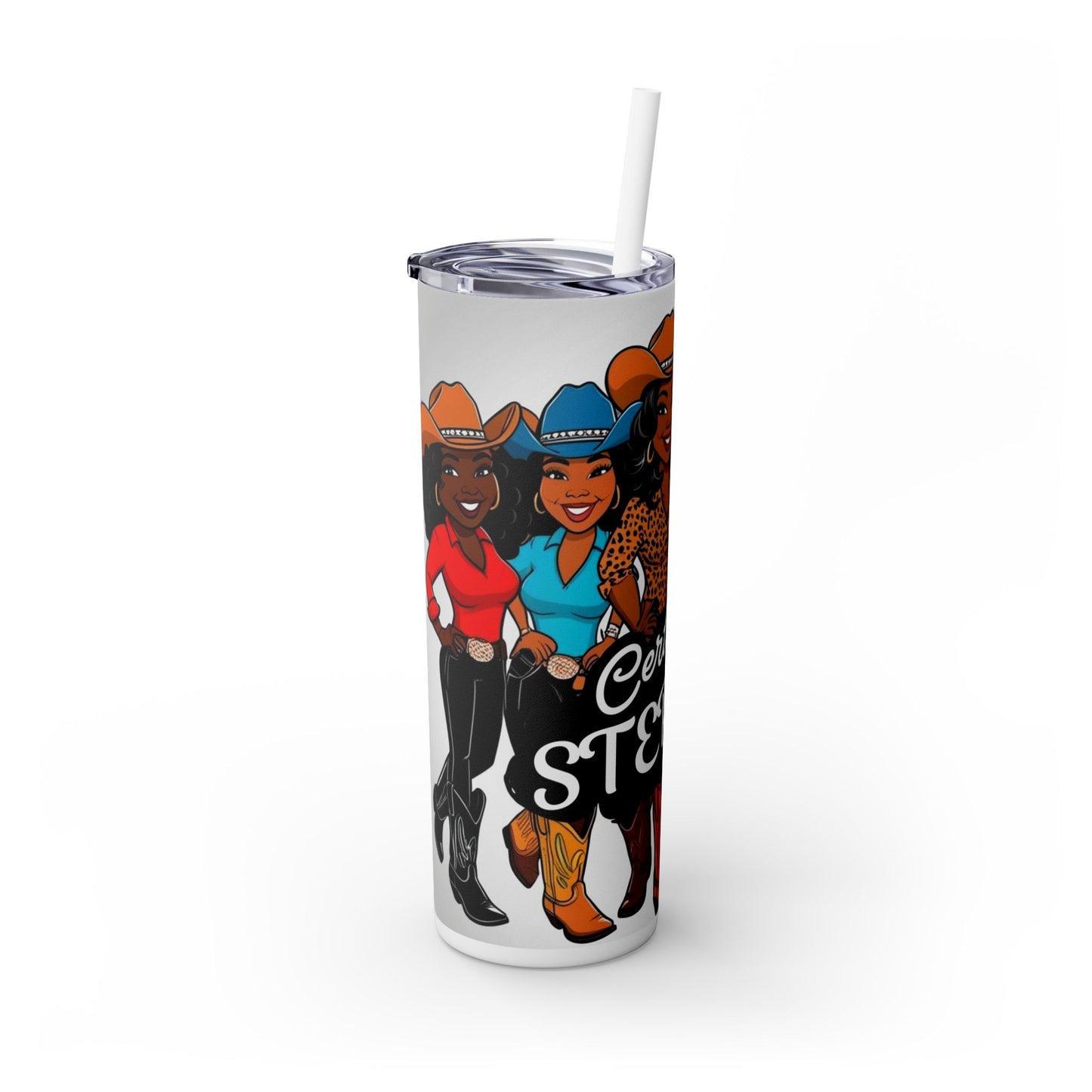 Certified Steppaz Skinny Tumbler with Straw, 20oz