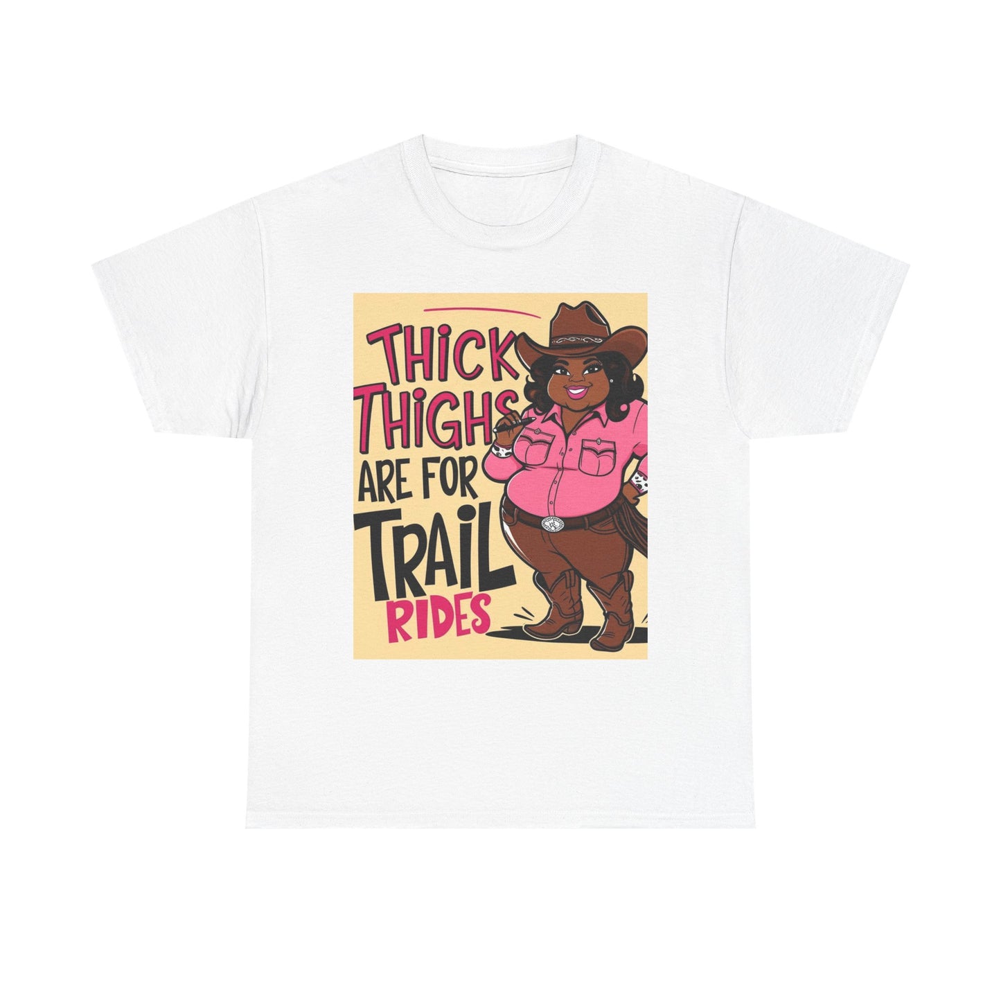 Thick Thighs Are For Trail Rides Unisex Cotton Tee