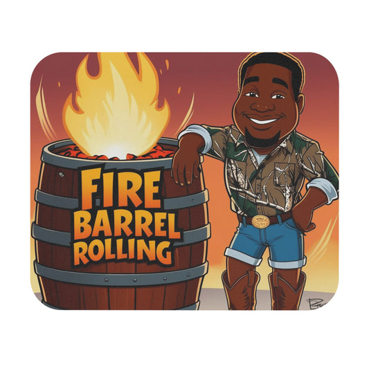 Fire Barrel Rolling Mouse Pad