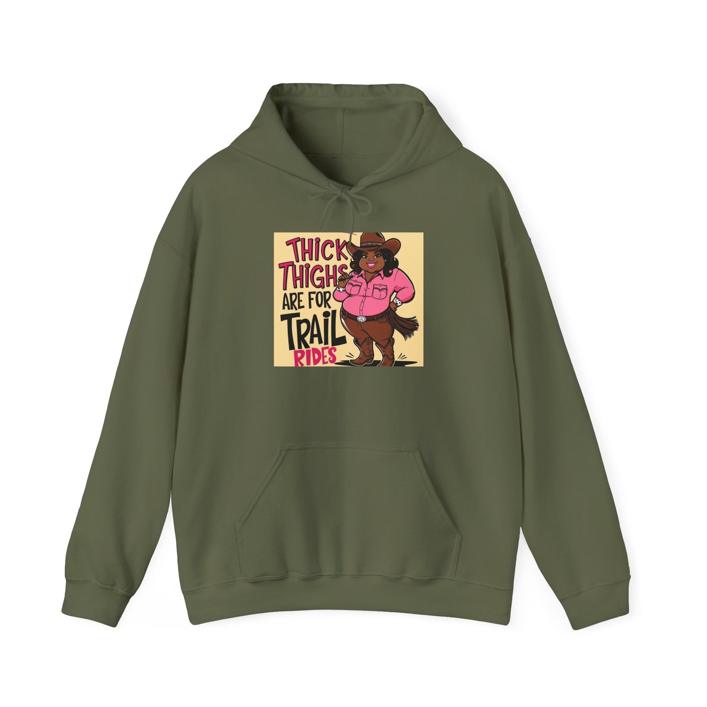 Thick Thighs Are For Trail Rides Hoodie