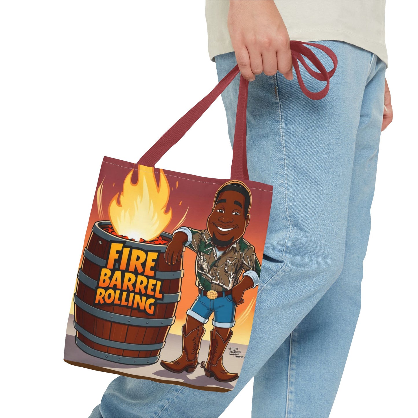 Fire Barrel Rolling Tote Bag
