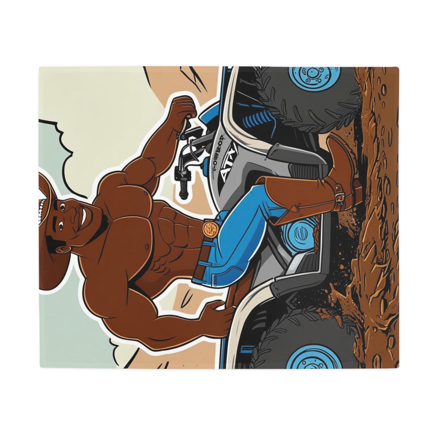 Big Cowboy Adventure Plush Fleece Blanket