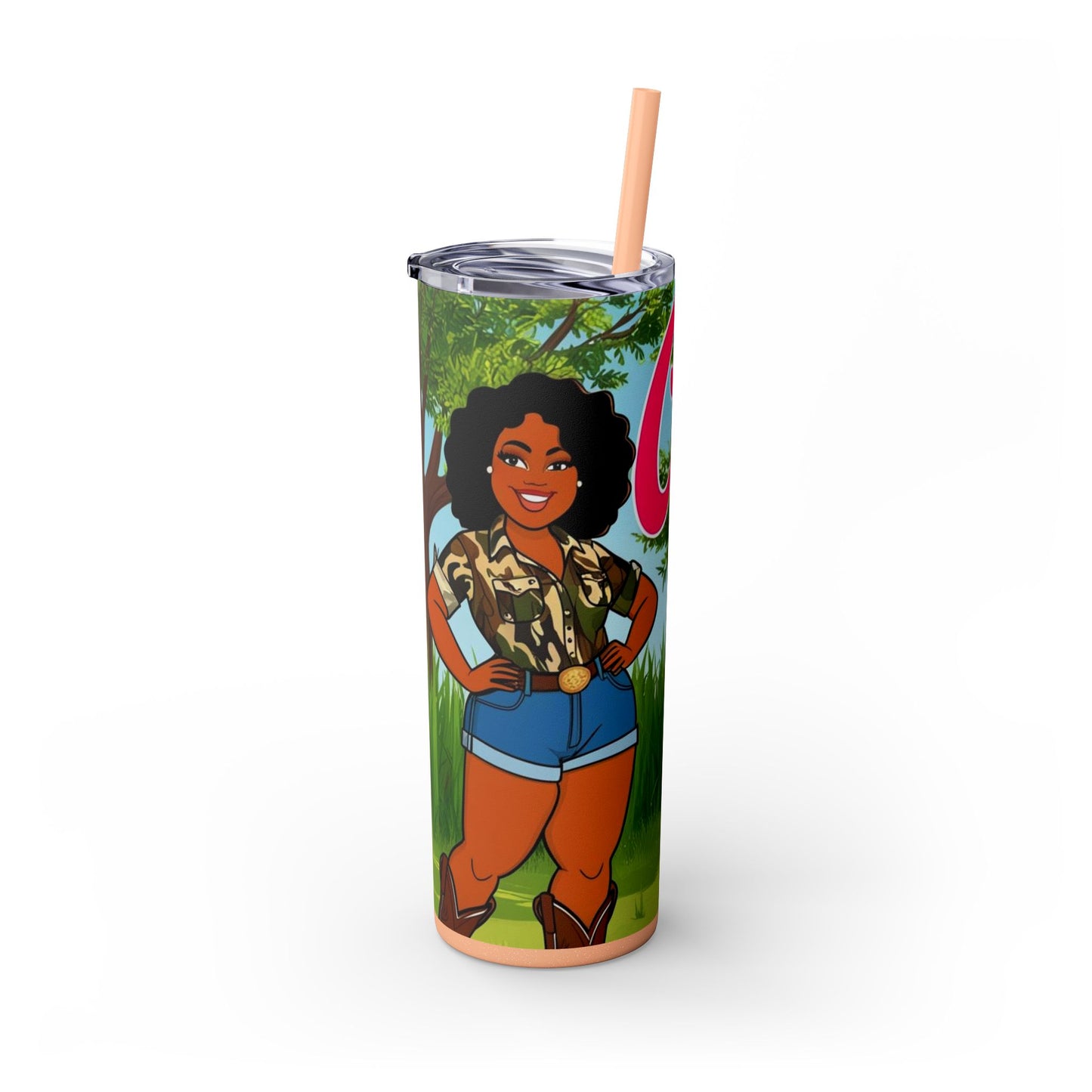 Country Girl Skinny Tumbler with Straw, 20oz