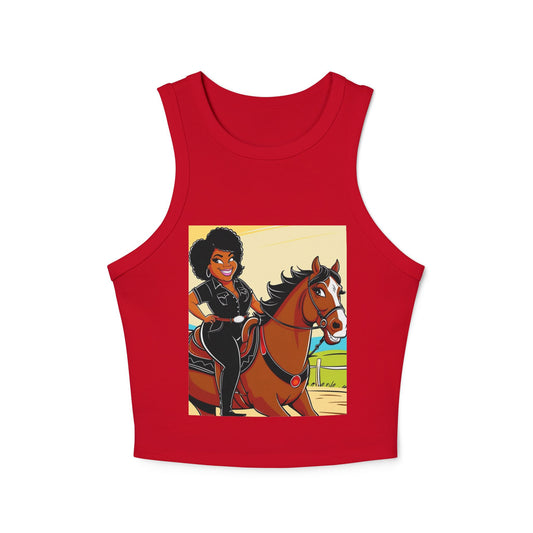 Sittin' Pretty Women's Micro Rib Racer Tank Top