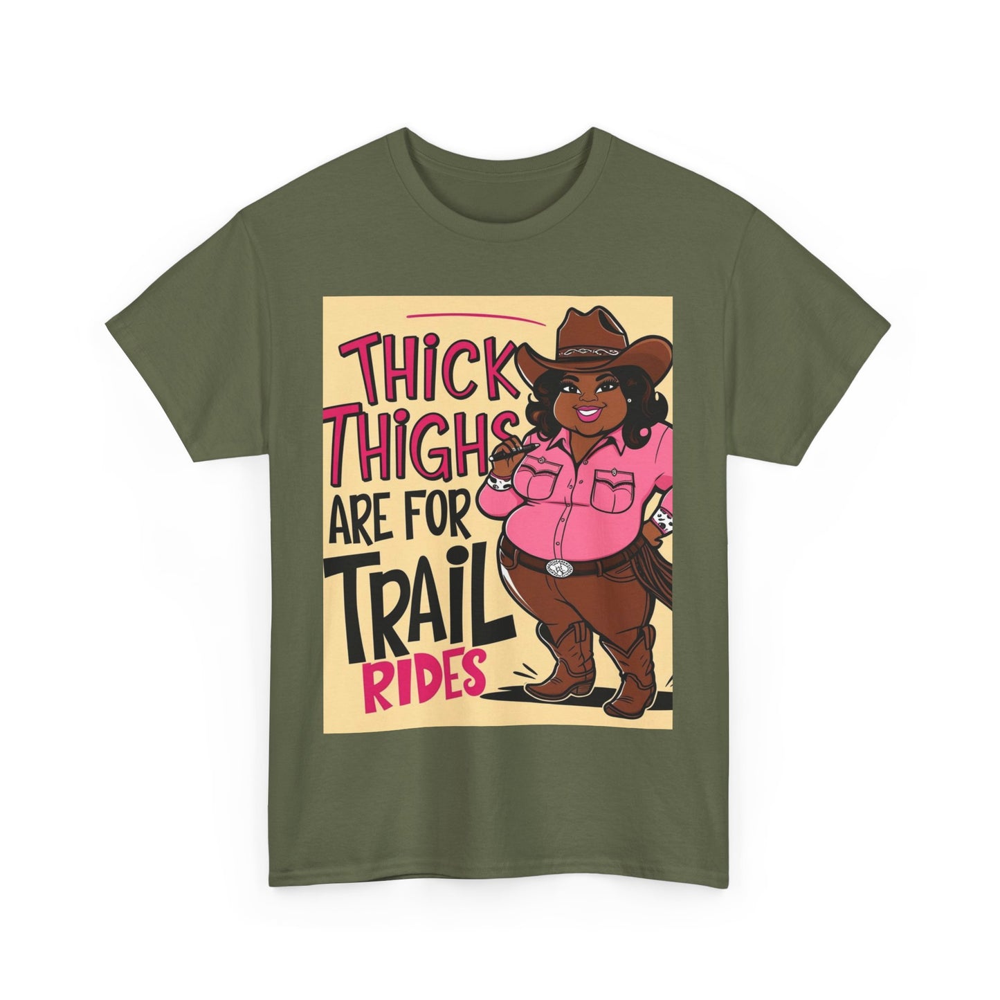 Thick Thighs Are For Trail Rides Unisex Cotton Tee