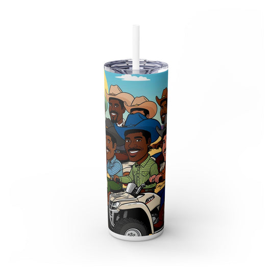 Retro Cowboy Adventure Skinny Tumbler with Straw 20oz
