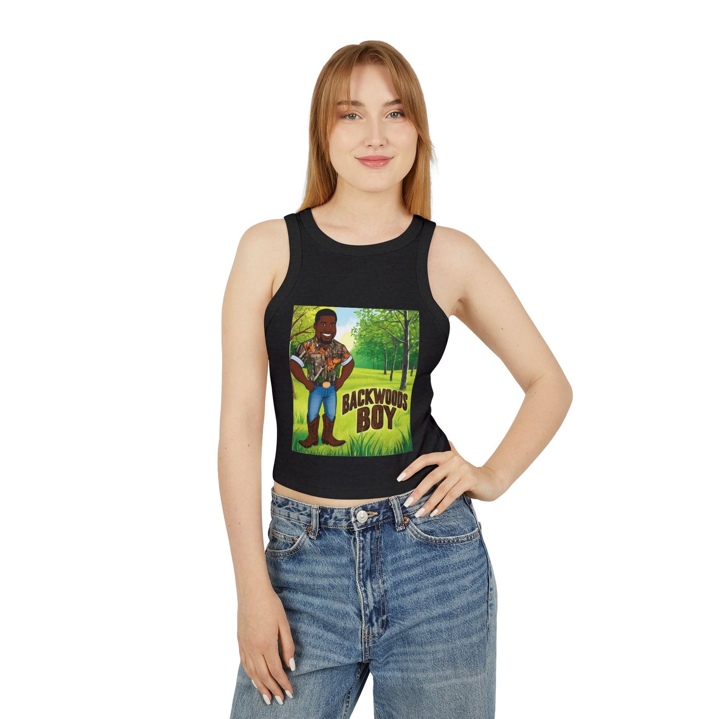Backwoods Boy Women's Micro Rib Racer Tank Top