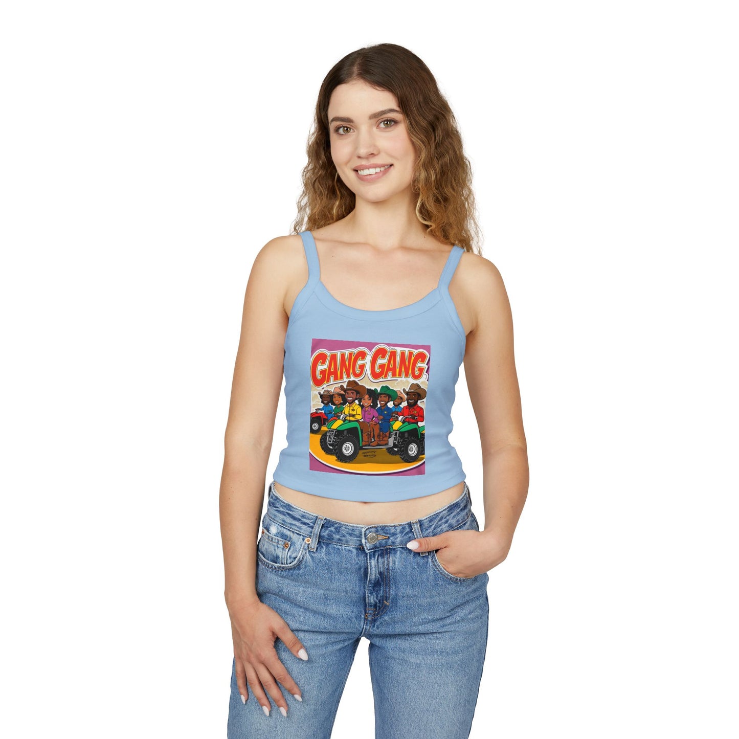 Group ATV Cartoon Spaghetti Strap Tank Top