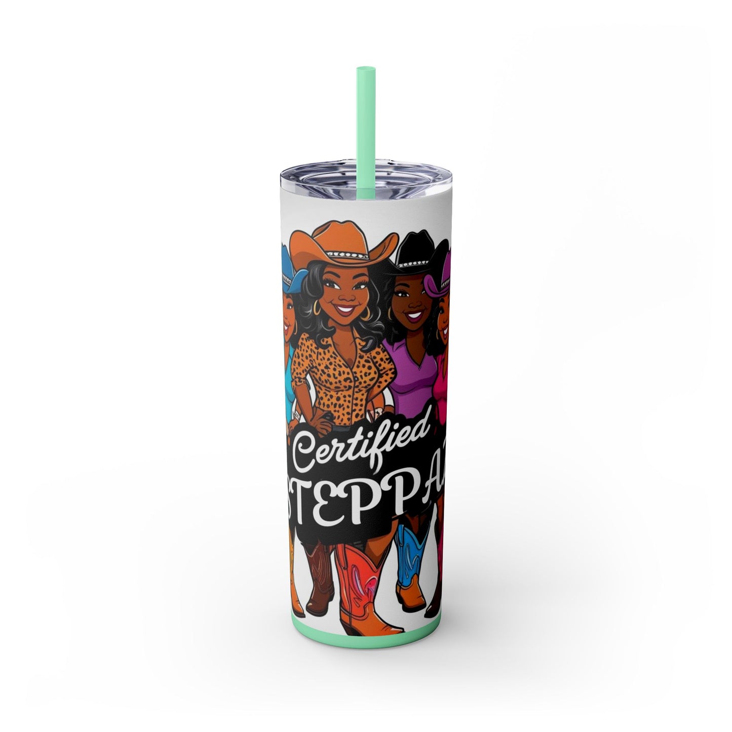 Certified Steppaz Skinny Tumbler with Straw, 20oz