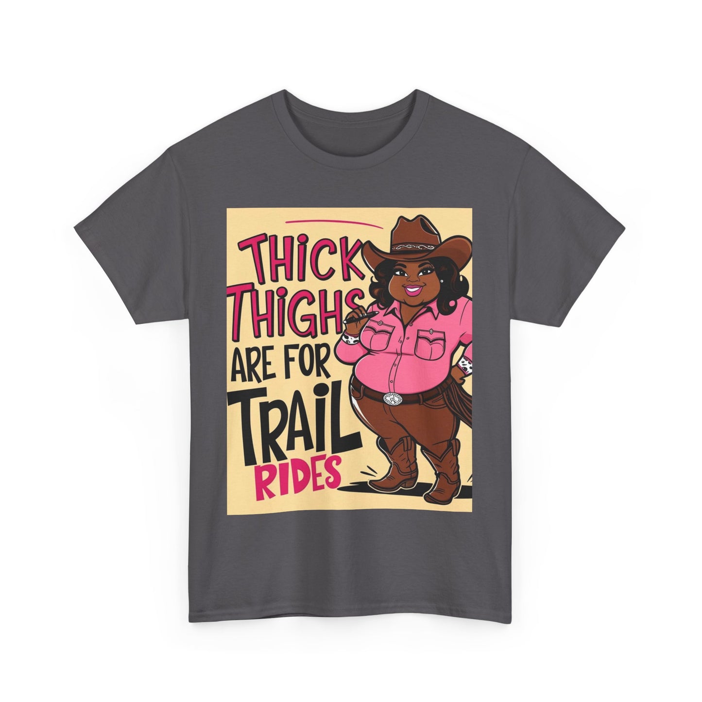 Thick Thighs Are For Trail Rides Unisex Cotton Tee