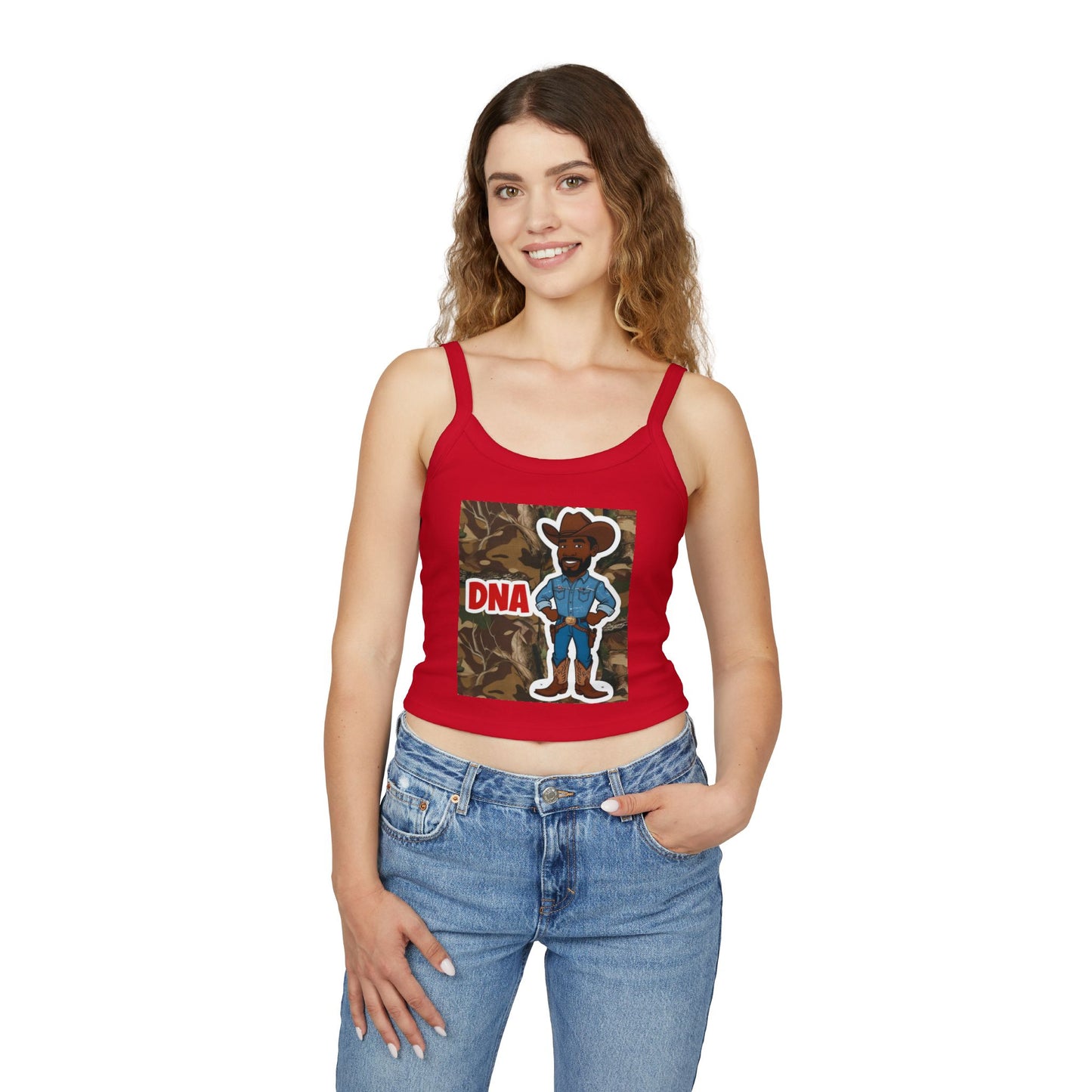 Country Boy DNA Graphic Spaghetti Strap Tank