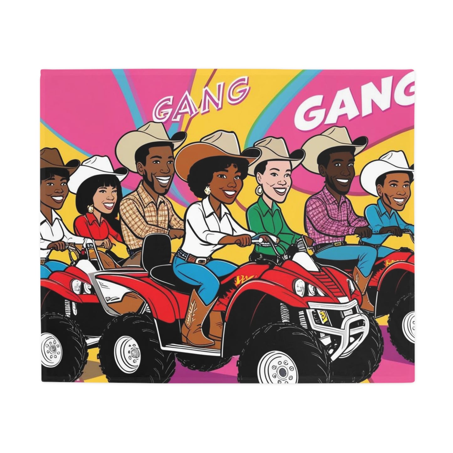 Retro Quad Gang Plush Fleece Blanket