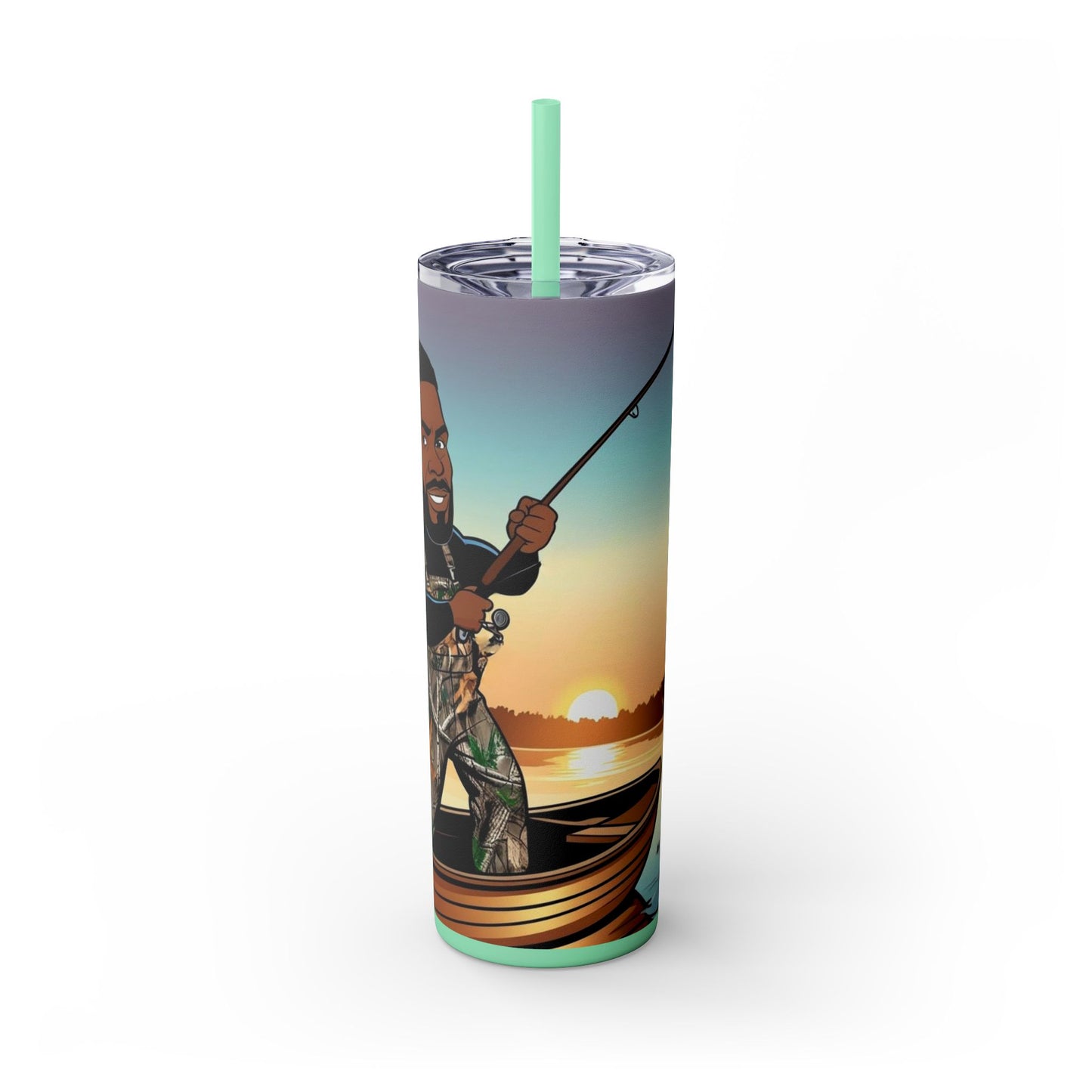 Handsome Fisherman Skinny Tumbler with Straw - 20oz
