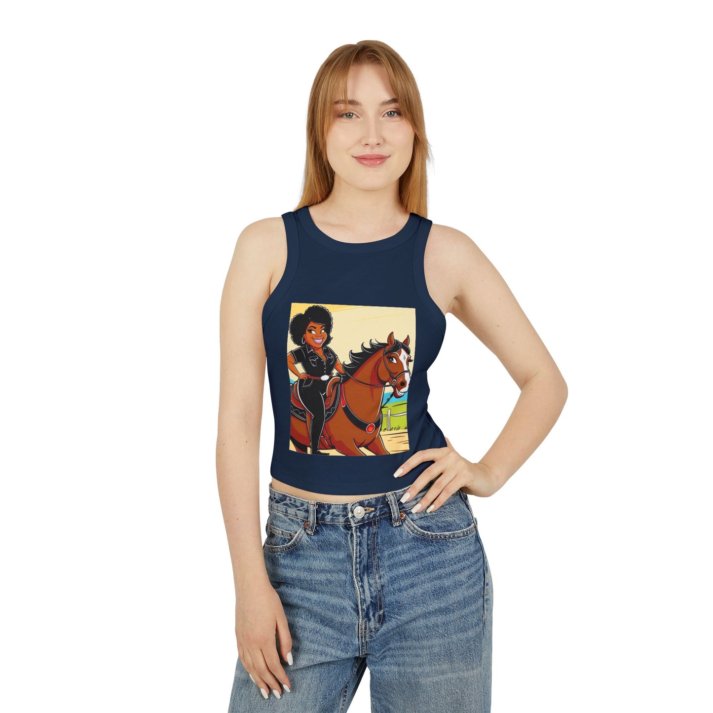 Sittin' Pretty Women's Micro Rib Racer Tank Top