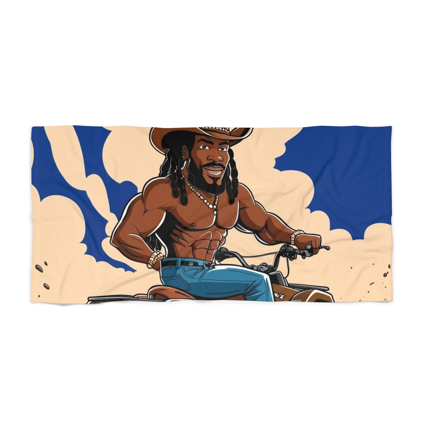 Sexy Locs Beach Towel - Fun Cowboy Design for Summer Adventures
