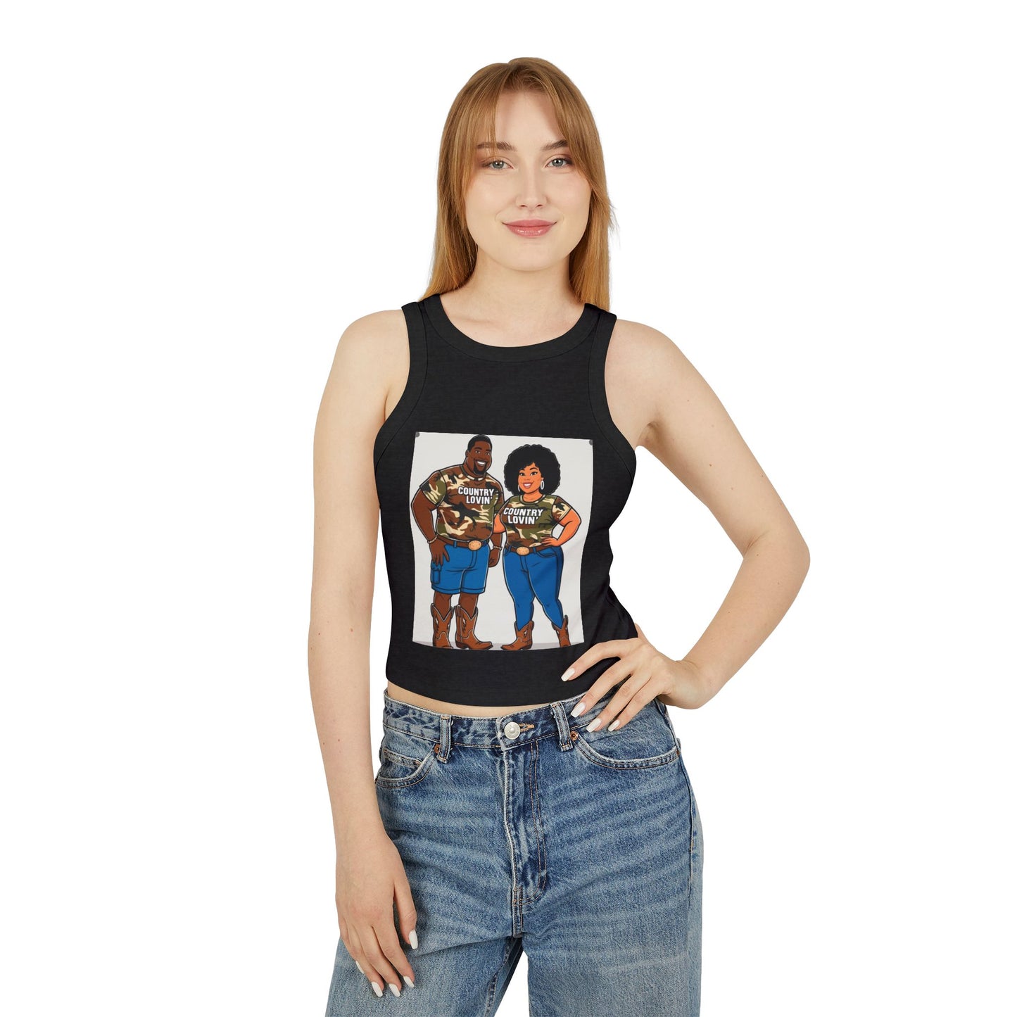 Country Lovin Women's Micro Rib Racer Tank Top