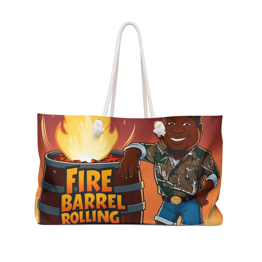 Fire Barrel Rolling Weekender Bag