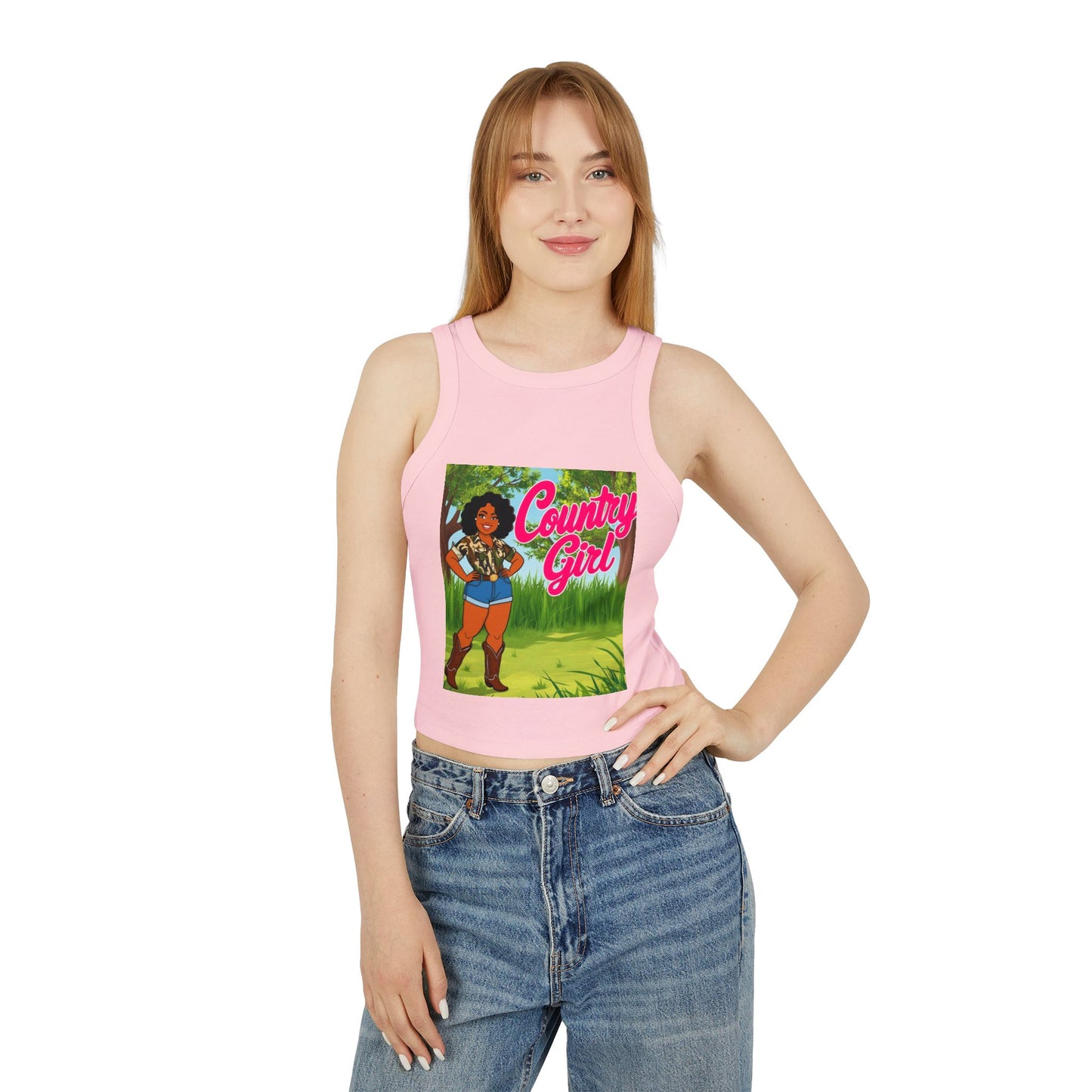 Country Girl Women's Micro Rib Racer Tank Top