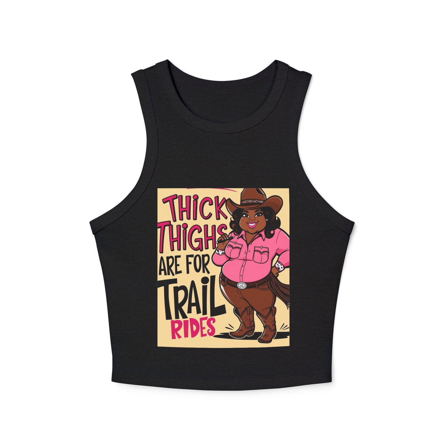 Thick Thighs Are For Trail Rides Women's Racer Tank Top
