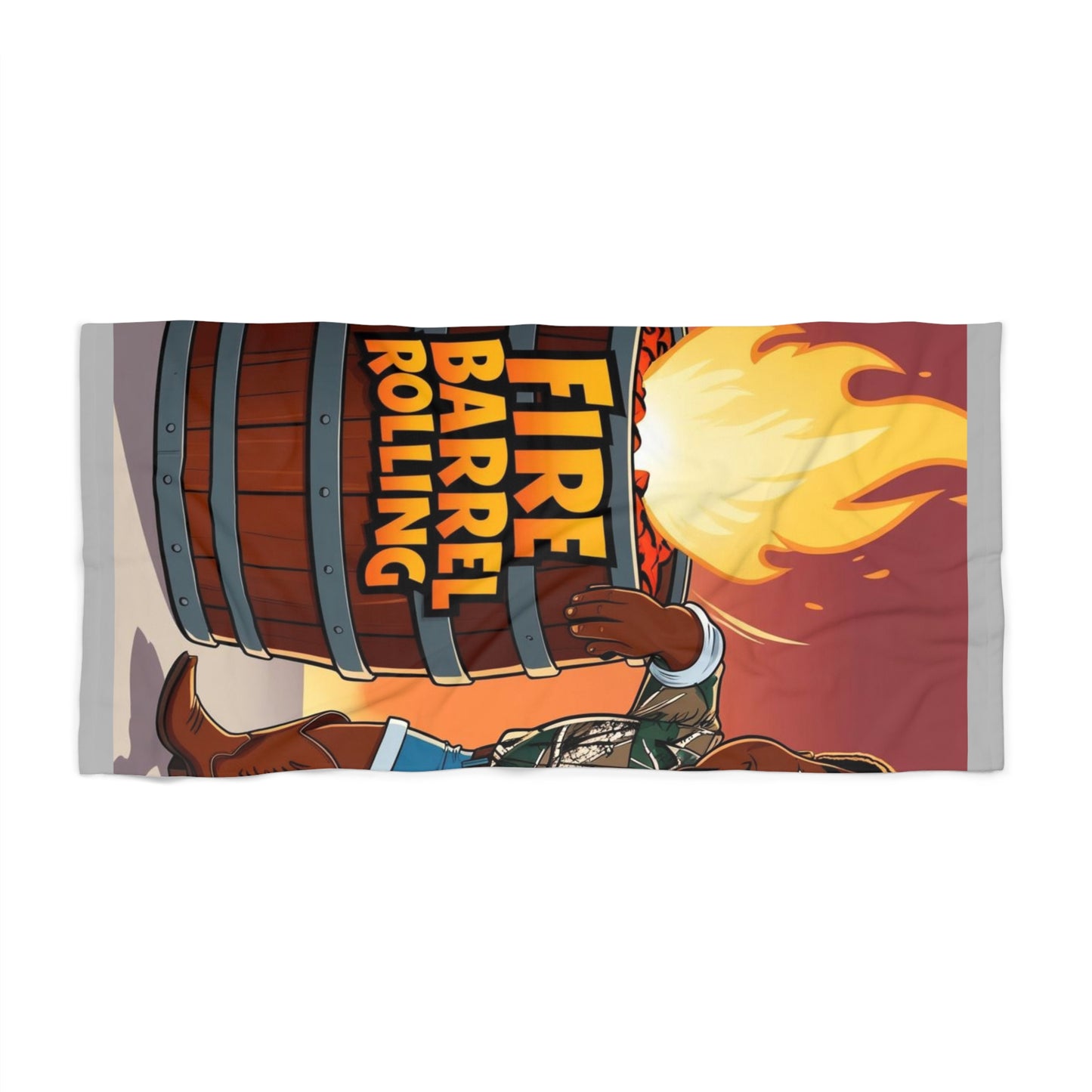 Fire Barrel Grilling Beach Towel