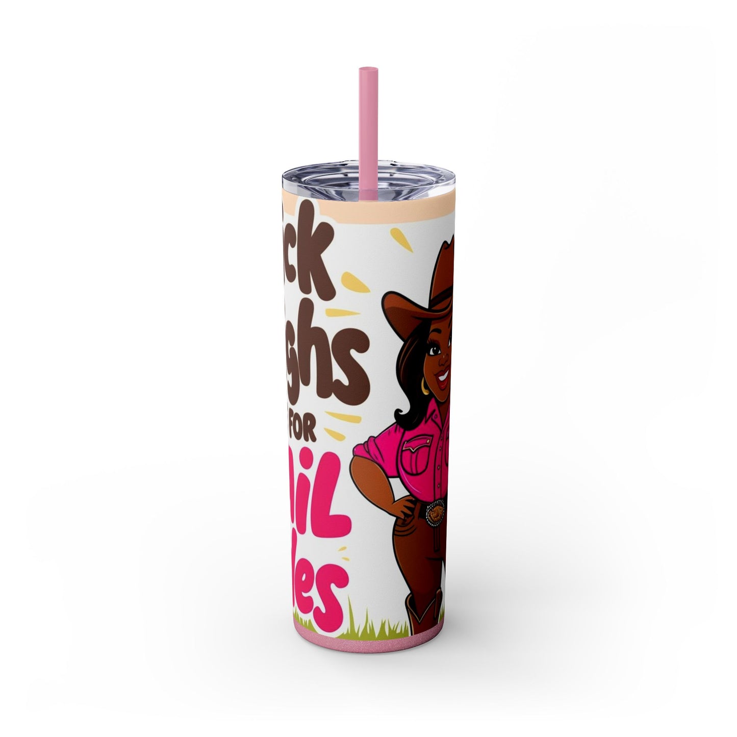 Bright Thick Thighs Skinny Tumbler with Straw, 20oz
