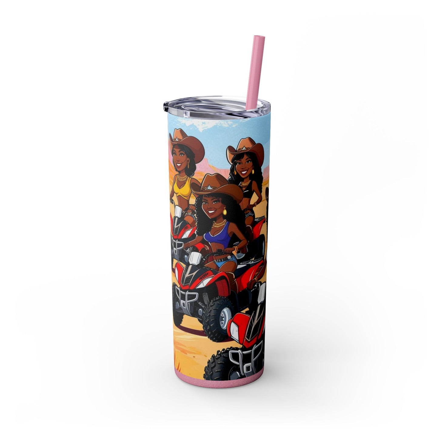 Adventurous Squad Skinny Tumbler with Straw - 20oz