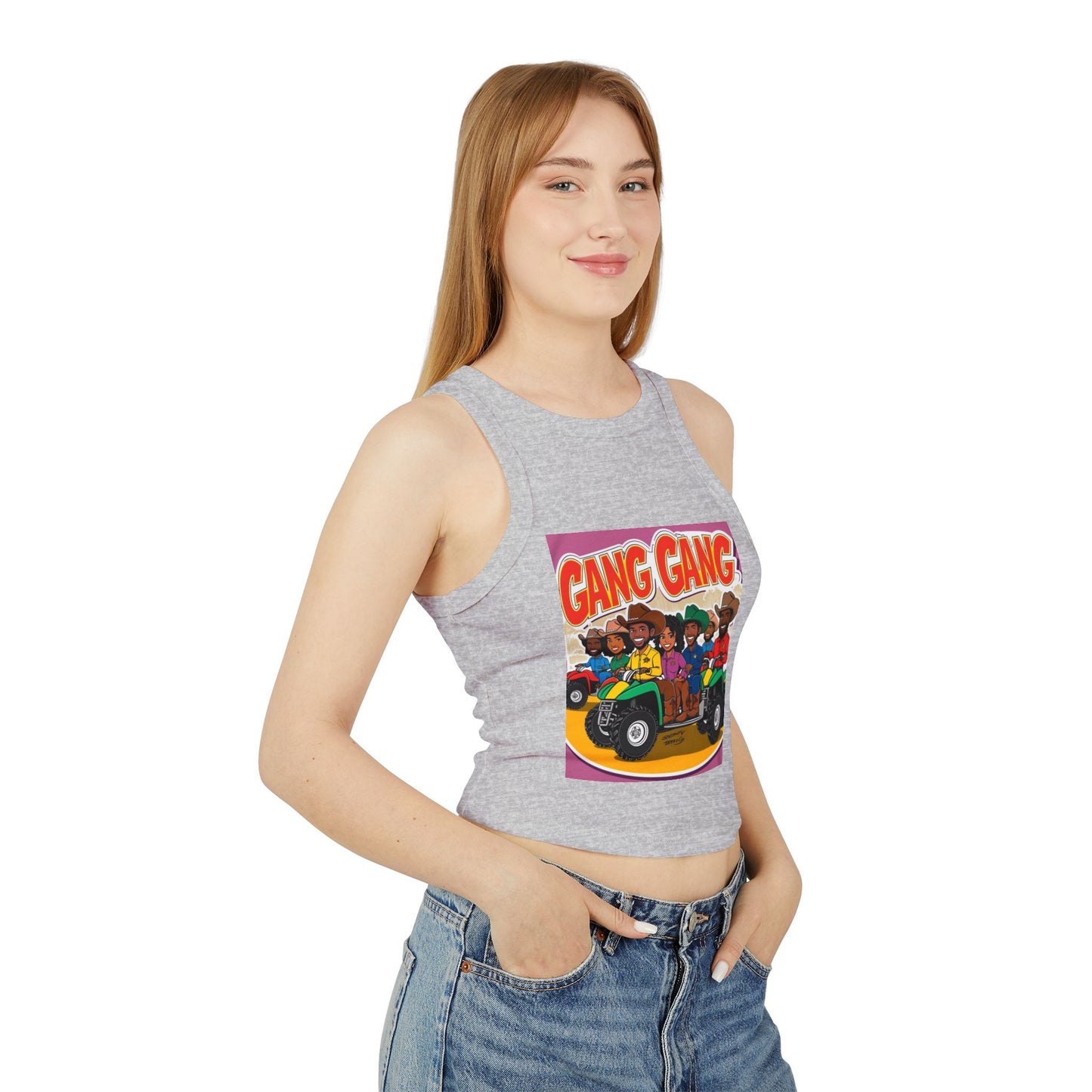 Group ATV Cartoon Micro Rib Racer Tank Top